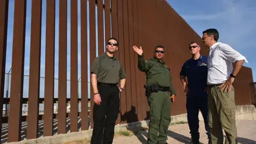 Representative Kevin Yoder (R-KS), Chairman of the Homeland Security Appropriations Committee, met with DHS personnel at the US-Mexico border on June 6, 2018.