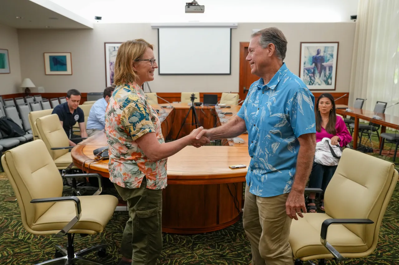 Image: FEMA Administrator Deanne Criswell meets U.S. Representative Ed Case