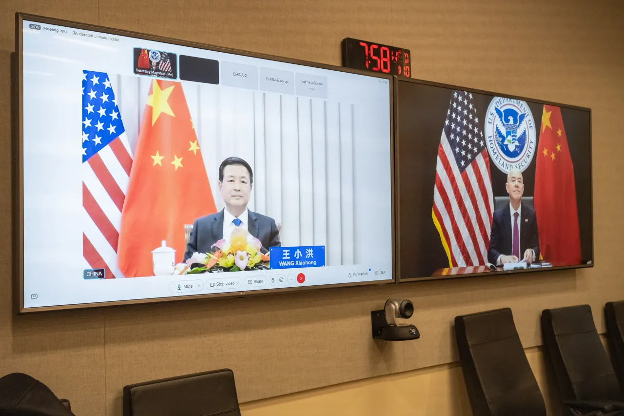 Image: DHS Secretary Alejandro Mayorkas Meets with Minister Wang Xiaohong (004)