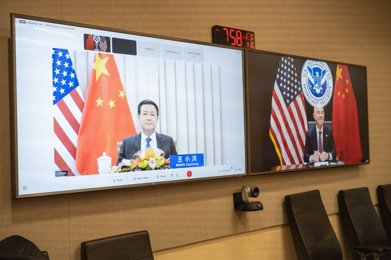 Image: DHS Secretary Alejandro Mayorkas Meets with Minister Wang Xiaohong (005)