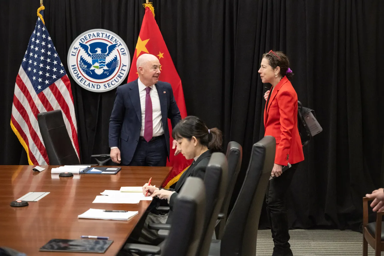 Image: DHS Secretary Alejandro Mayorkas Meets with Minister Wang Xiaohong (012)