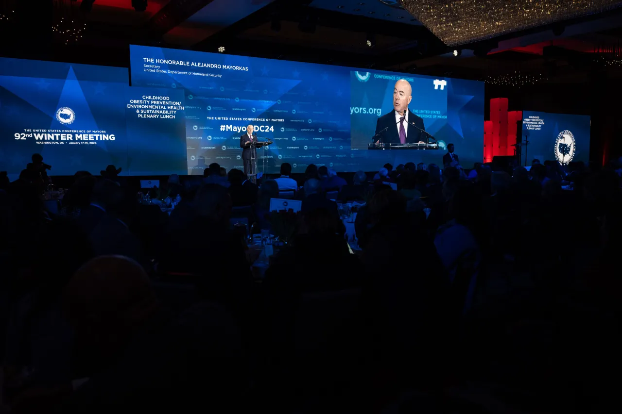 Image: DHS Secretary Alejandro Mayorkas Gives Remarks During The USCM (026)