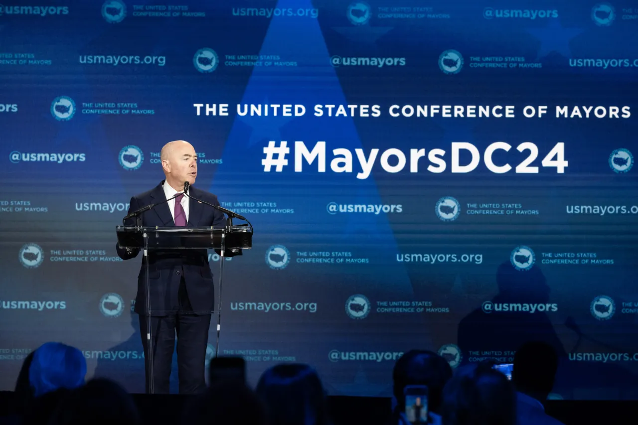 Image: DHS Secretary Alejandro Mayorkas Gives Remarks During The USCM (030)