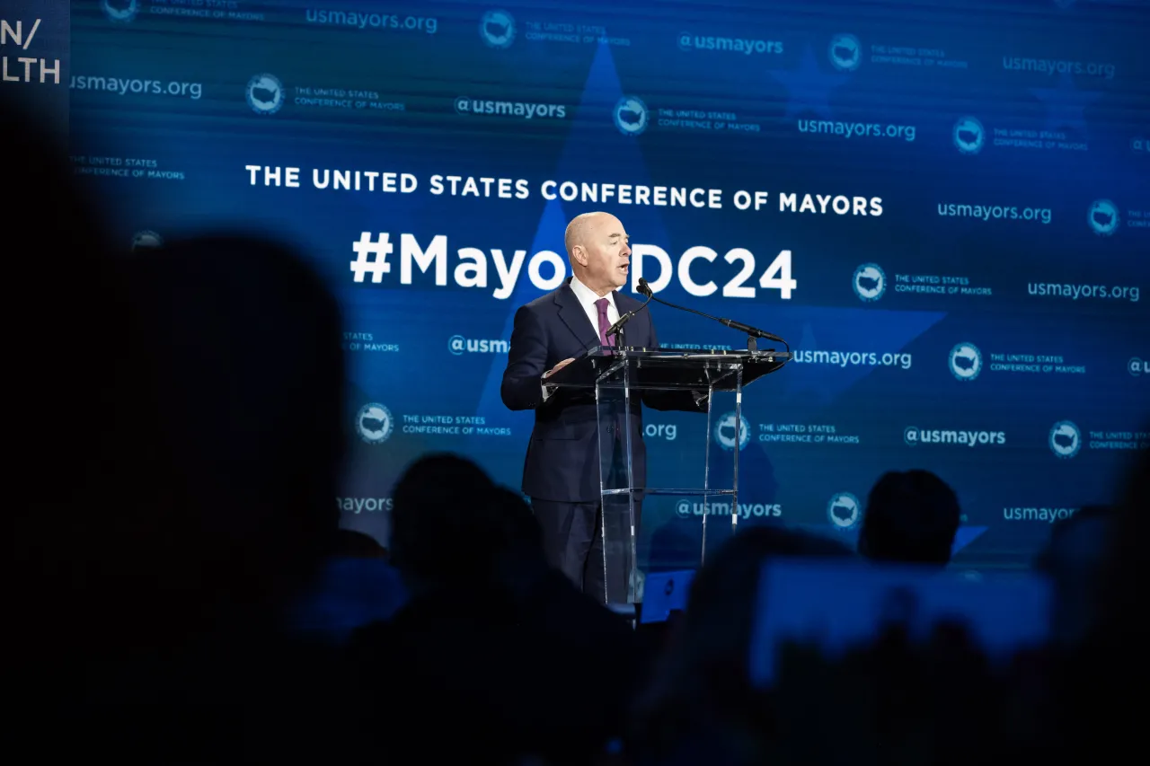 Image: DHS Secretary Alejandro Mayorkas Gives Remarks During The USCM (034)