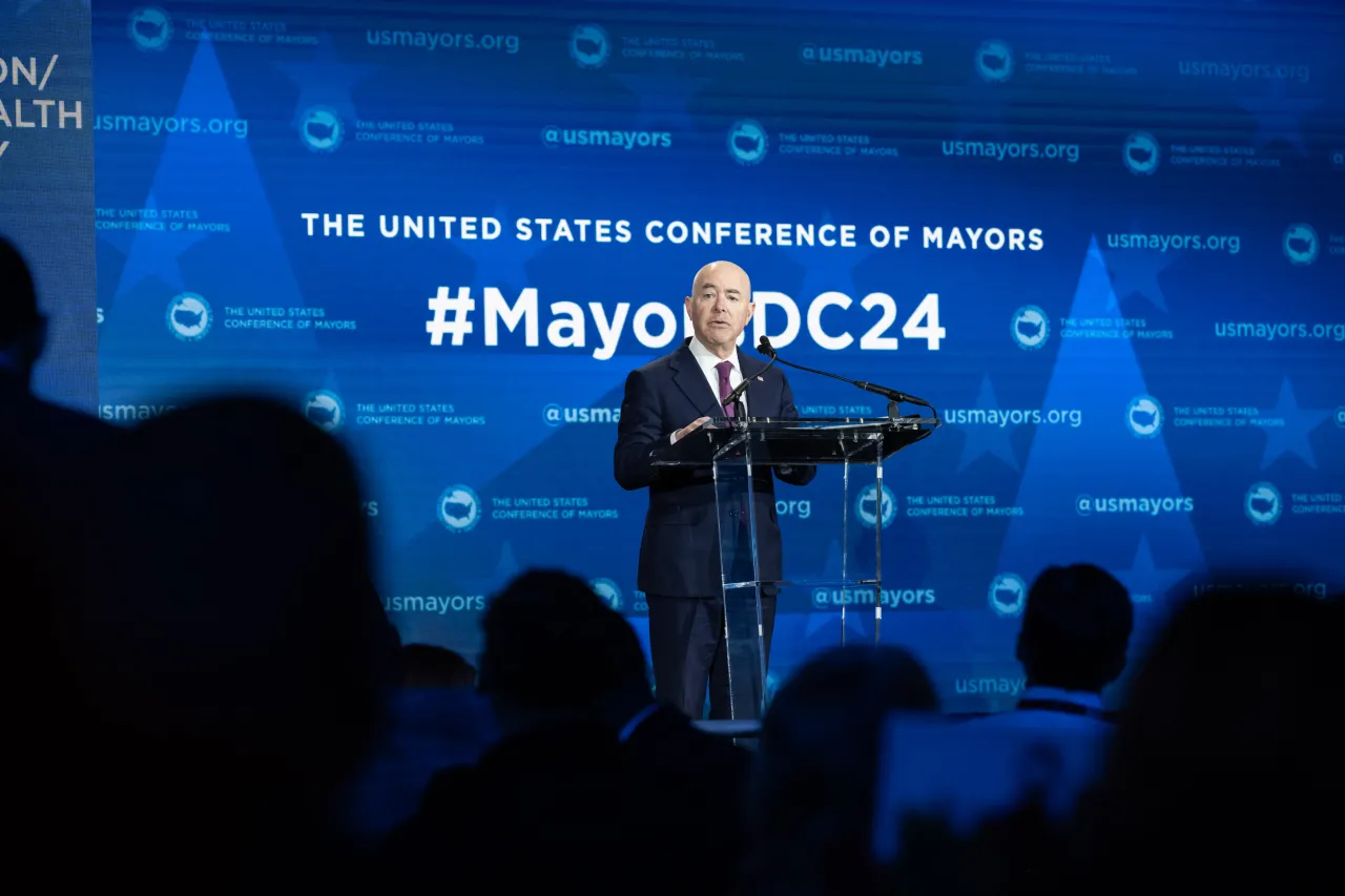 Image: DHS Secretary Alejandro Mayorkas Gives Remarks During The USCM (036)