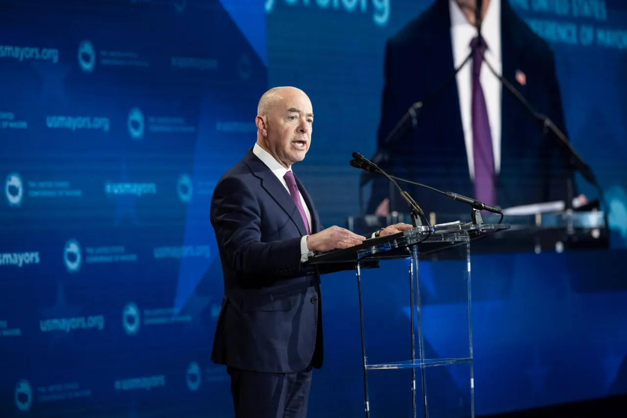 Image: DHS Secretary Alejandro Mayorkas Gives Remarks During The USCM (038)