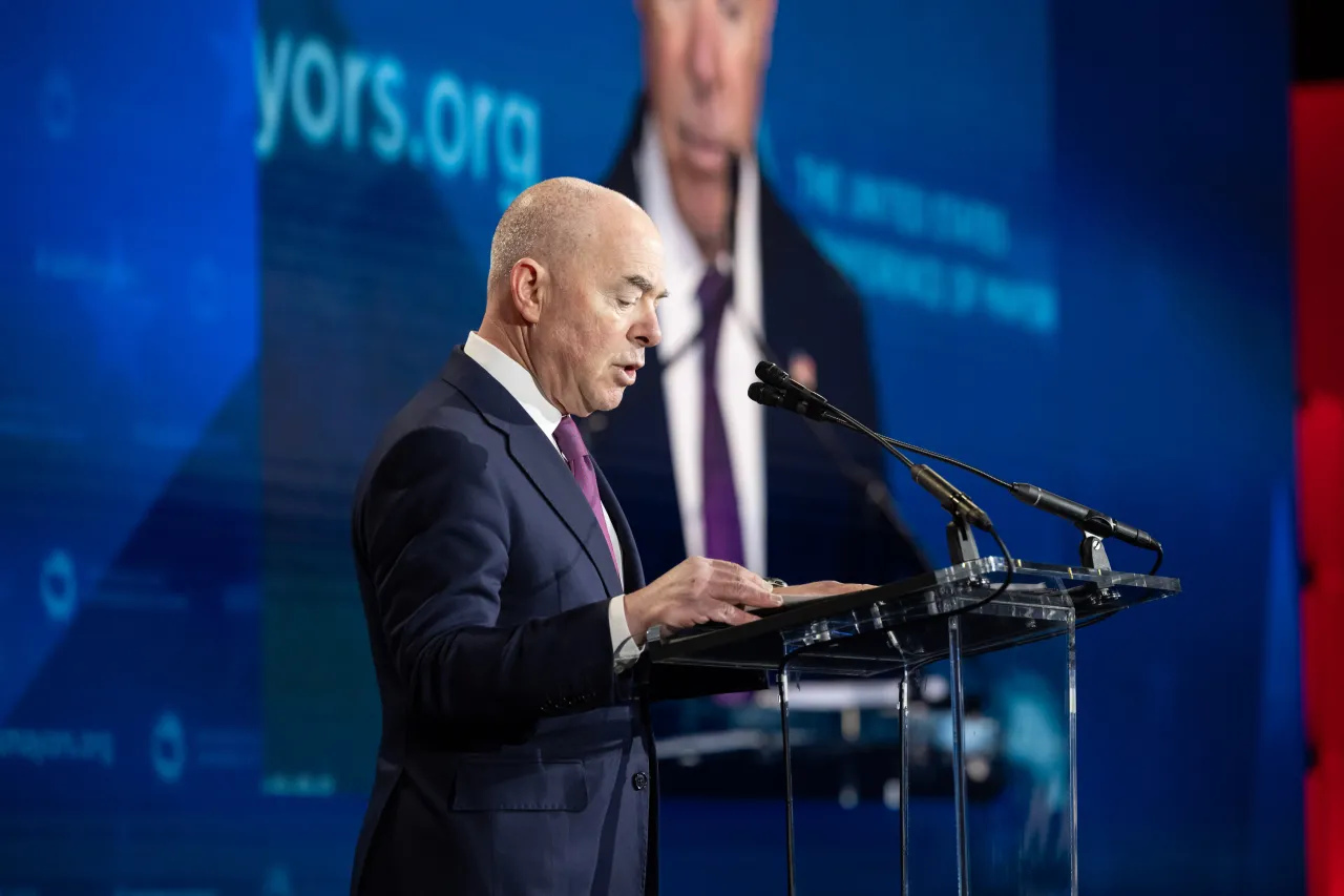 Image: DHS Secretary Alejandro Mayorkas Gives Remarks During The USCM (040)