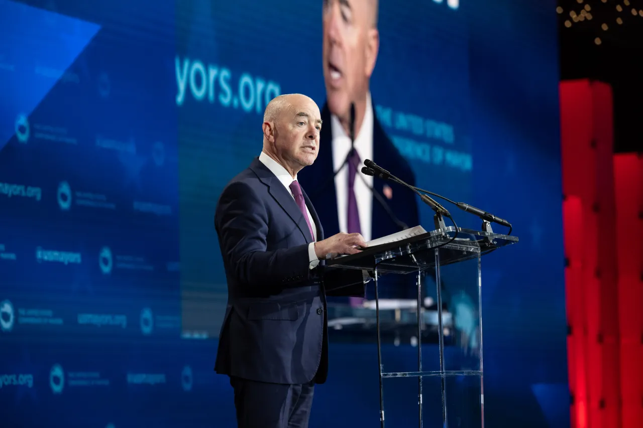 Image: DHS Secretary Alejandro Mayorkas Gives Remarks During The USCM (041)