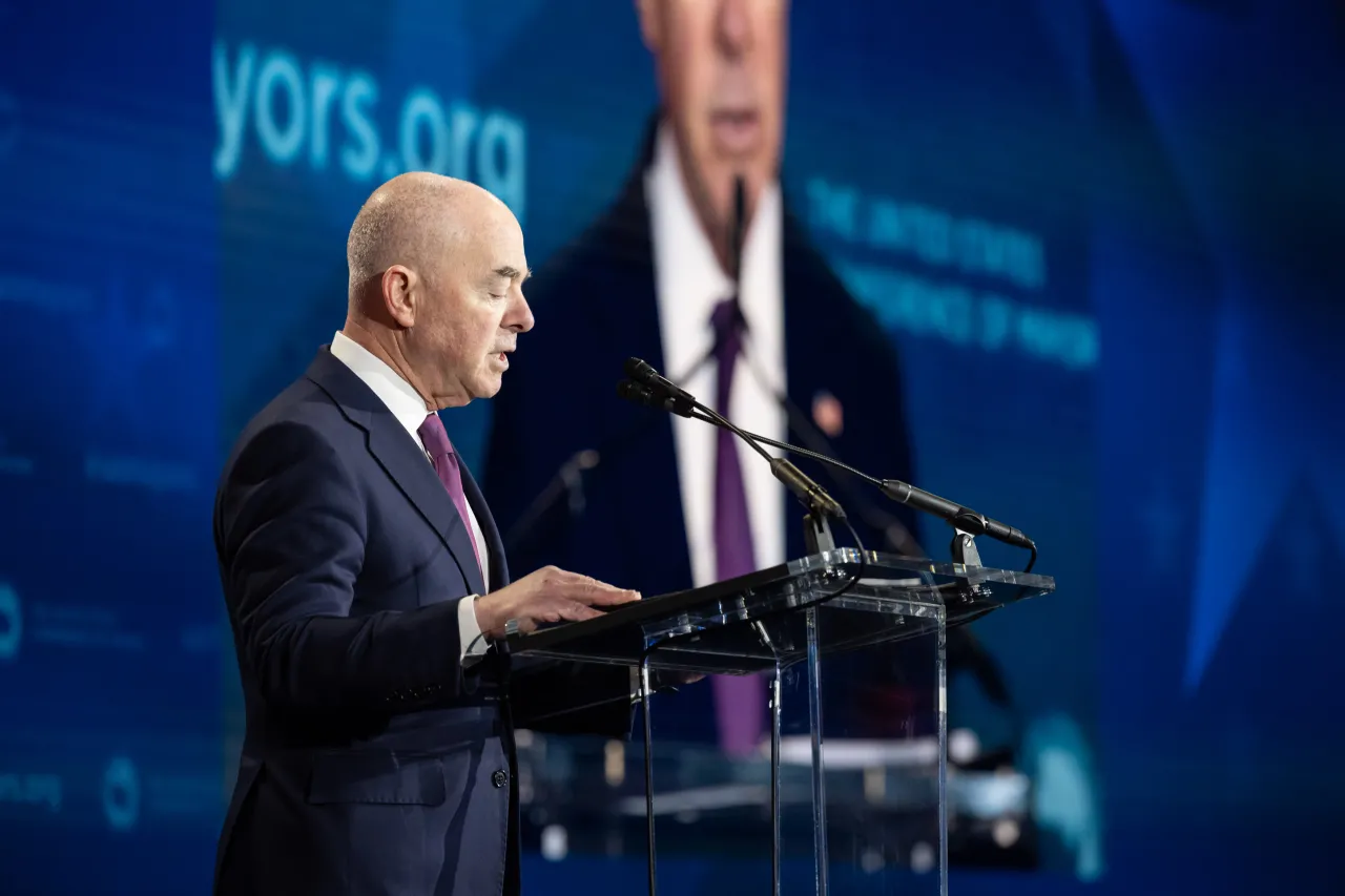 Image: DHS Secretary Alejandro Mayorkas Gives Remarks During The USCM (042)