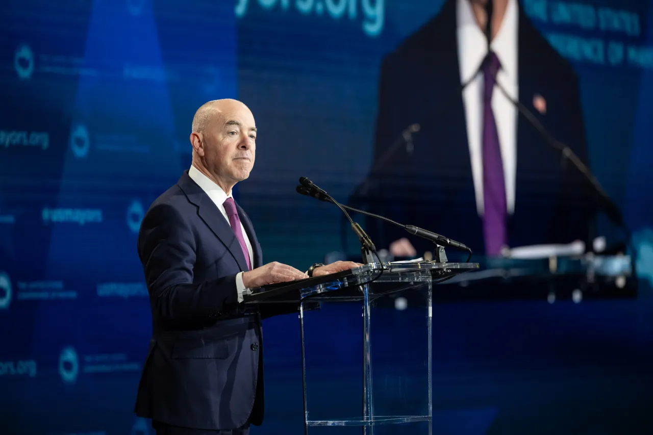 Image: DHS Secretary Alejandro Mayorkas Gives Remarks During The USCM (046)