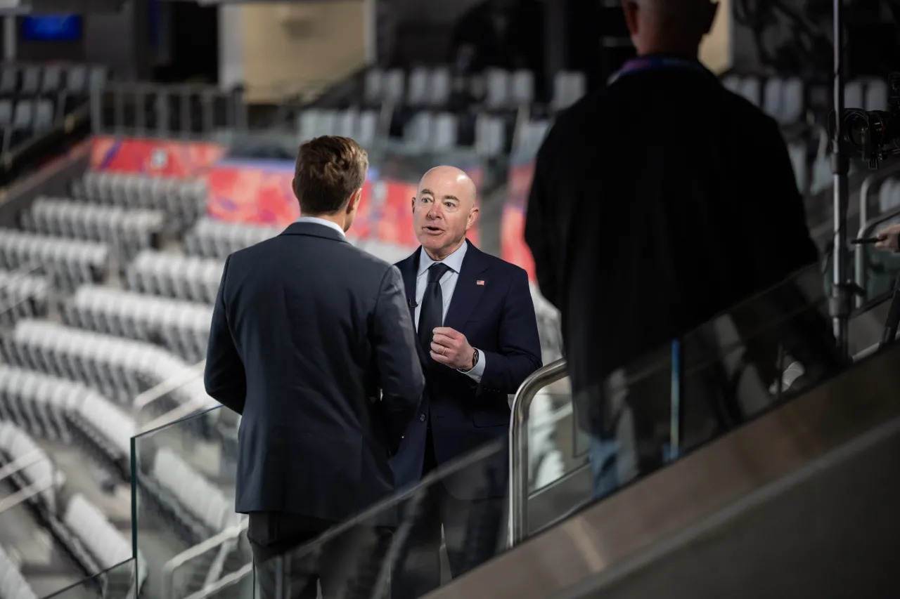 Image: DHS Secretary Alejandro Mayorkas Tours Allegiant Stadium in Las Vegas (050)