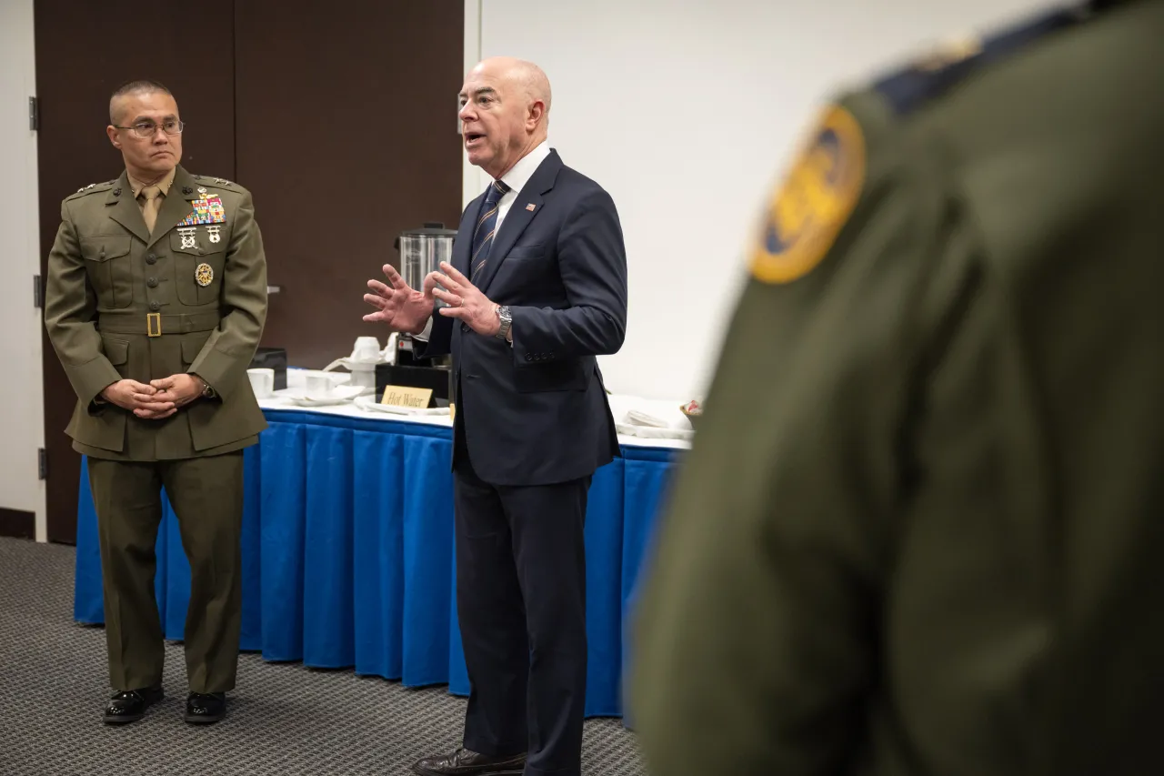 Image: DHS Secretary Alejandro Mayorkas Delivers Remarks at National Defense University President's Lecture Series (005)