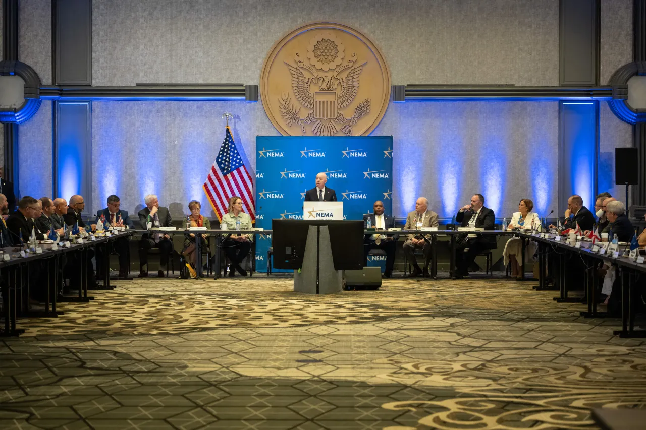 Image: DHS Secretary Alejandro Mayorkas Delivers Remarks at NEMA 50th Anniversary General Session (008)