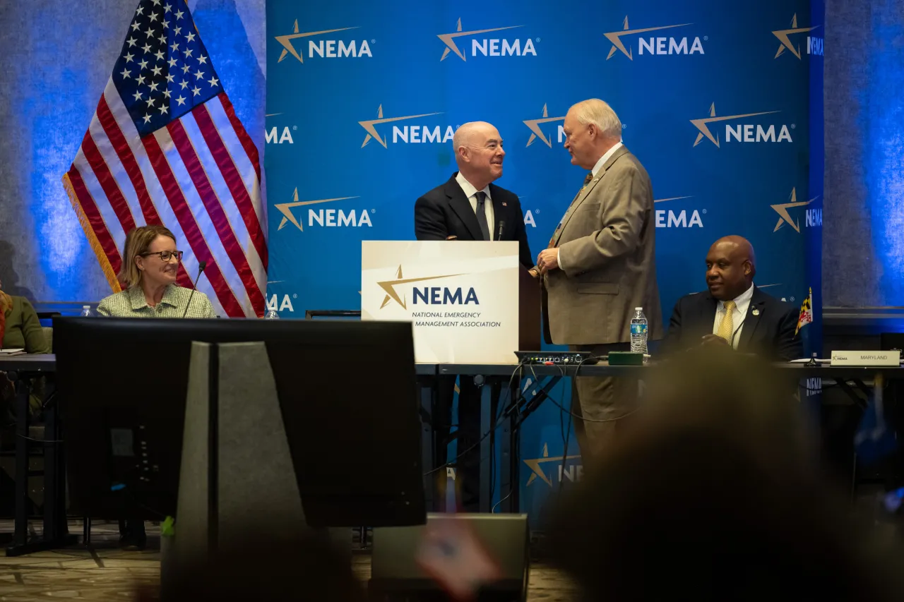 Image: DHS Secretary Alejandro Mayorkas Delivers Remarks at NEMA 50th Anniversary General Session (018)