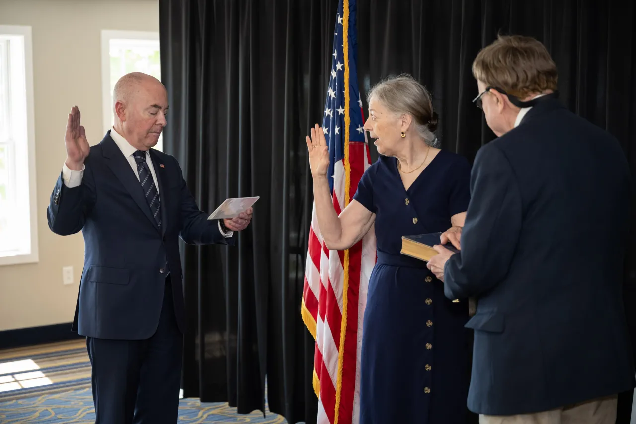 Image: DHS Secretary Alejandro Mayorkas Attends the 2024 U.S. Coast Guard Academy Commencement   (004)