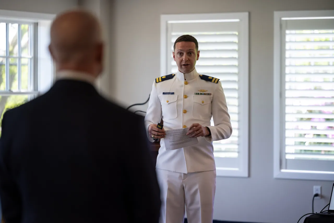 Image: DHS Secretary Alejandro Mayorkas Attends the 2024 U.S. Coast Guard Academy Commencement   (014)