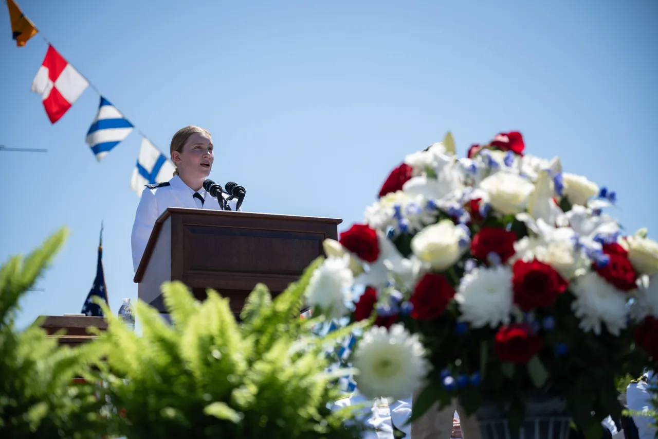 Image: DHS Secretary Alejandro Mayorkas Attends the 2024 U.S. Coast Guard Academy Commencement  (015)