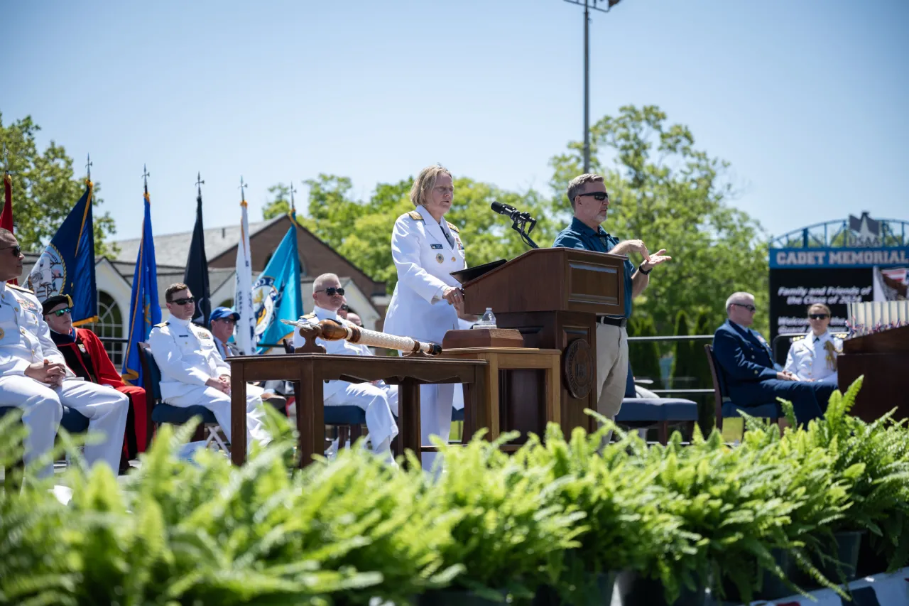 Image: DHS Secretary Alejandro Mayorkas Attends the 2024 U.S. Coast Guard Academy Commencement  (016)