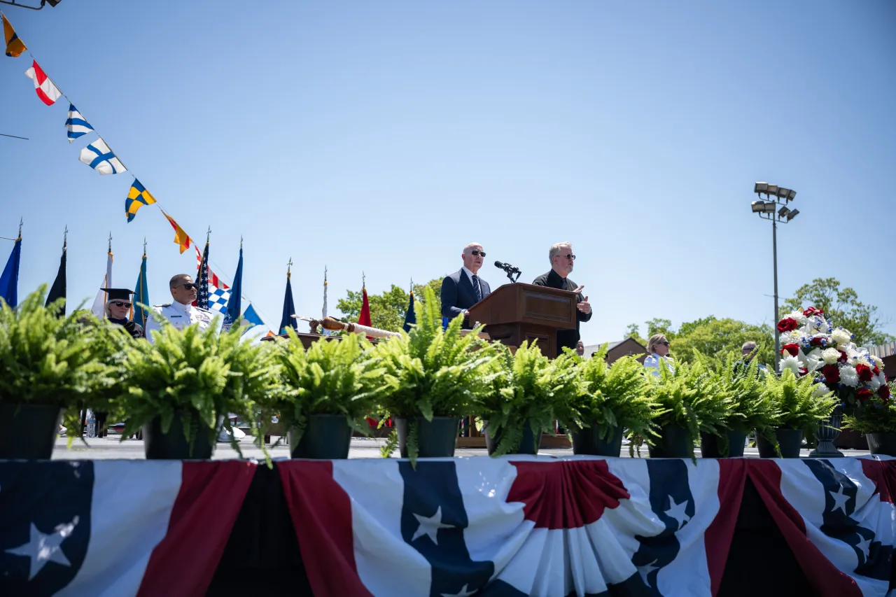 Image: DHS Secretary Alejandro Mayorkas Attends the 2024 U.S. Coast Guard Academy Commencement  (019)