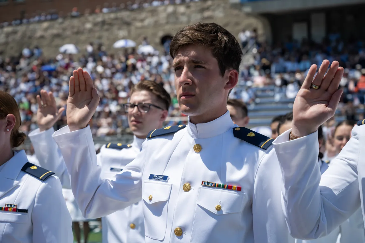 Image: DHS Secretary Alejandro Mayorkas Attends the 2024 U.S. Coast Guard Academy Commencement  (022)