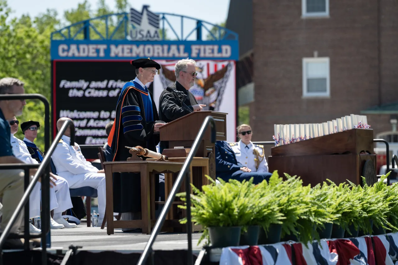 Image: DHS Secretary Alejandro Mayorkas Attends the 2024 U.S. Coast Guard Academy Commencement  (074)