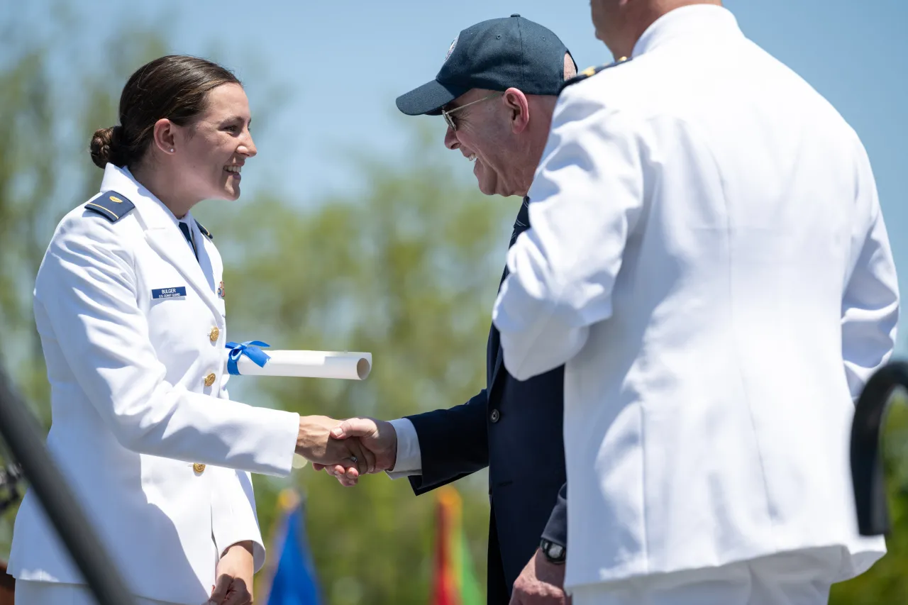 Image: DHS Secretary Alejandro Mayorkas Attends the 2024 U.S. Coast Guard Academy Commencement  (075)