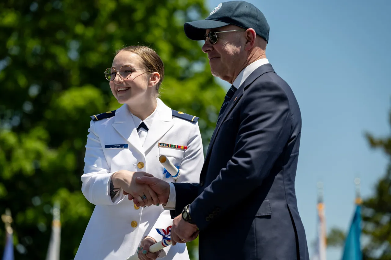 Image: DHS Secretary Alejandro Mayorkas Attends the 2024 U.S. Coast Guard Academy Commencement  (079)