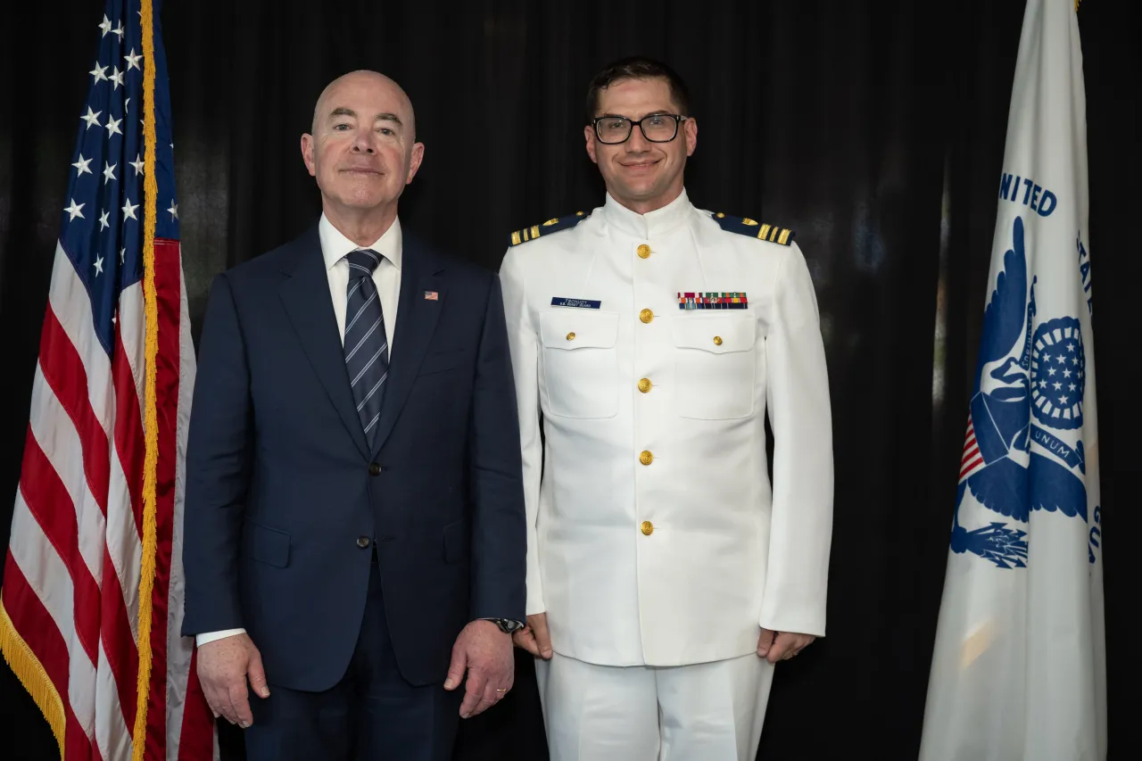 Image: DHS Secretary Alejandro Mayorkas Attends the 2024 U.S. Coast Guard Academy Commencement  (092)