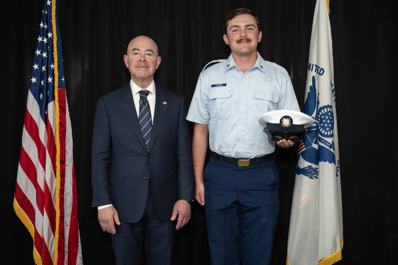 Image: DHS Secretary Alejandro Mayorkas Attends the 2024 U.S. Coast Guard Academy Commencement  (094)