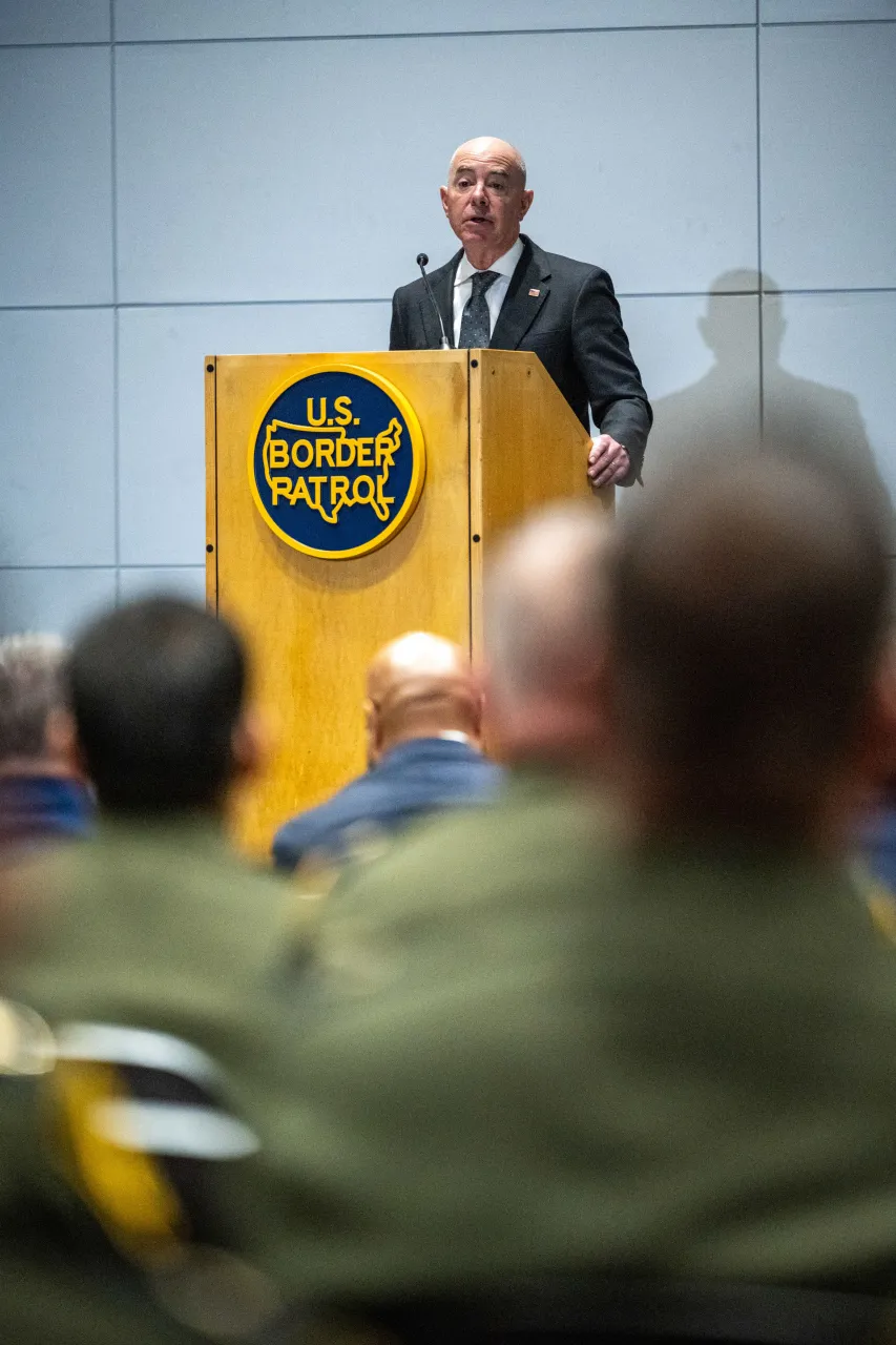 Image: DHS Secretary Alejandro Mayorkas Delivers Remarks at HQ Border Patrol Centennial (025)
