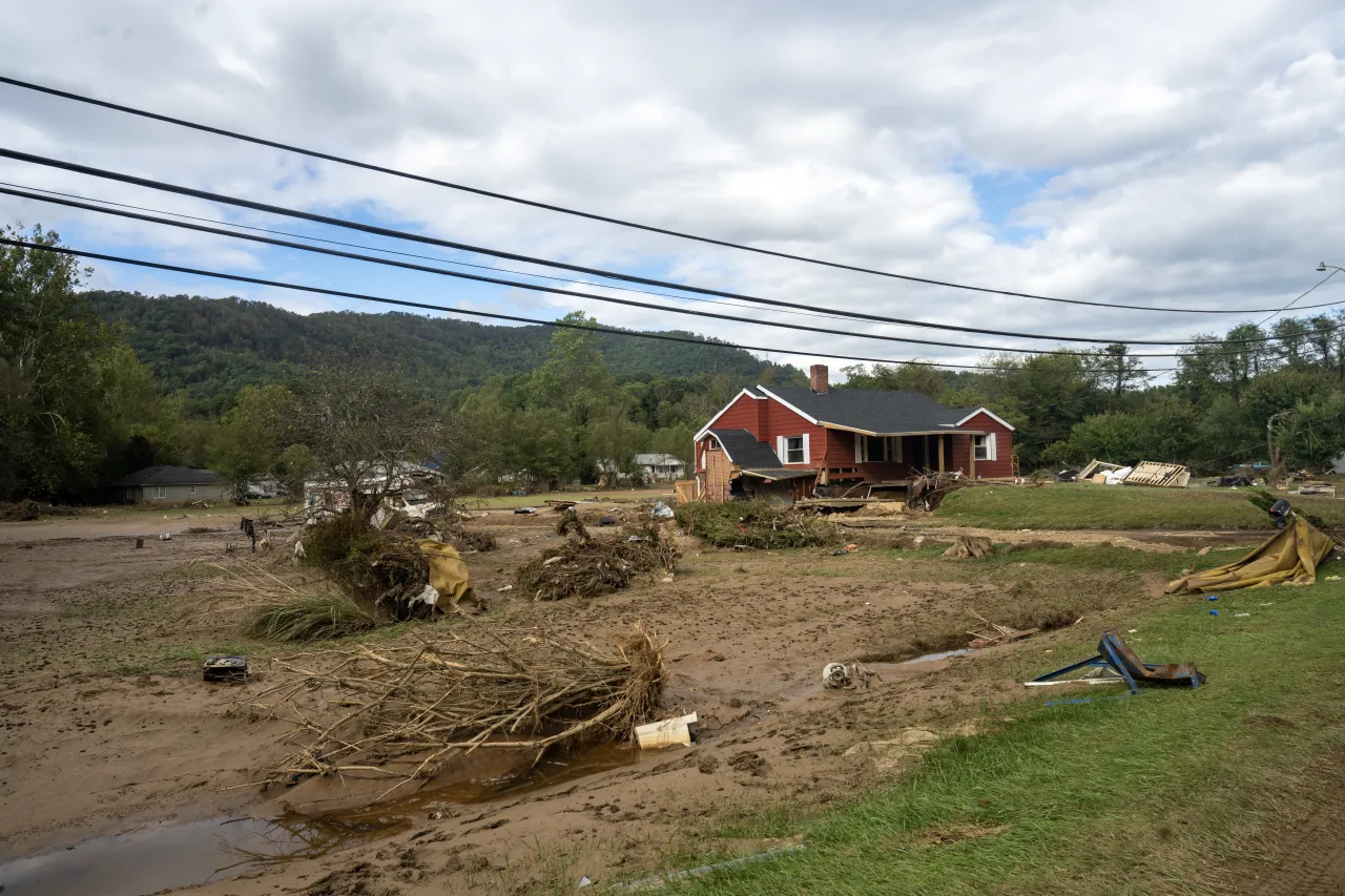 Image: Swannanoa, N.C. - (October 1, 2024) - The town of Swannanoa in Western North Carolina reels in the wake of devastation caused by Hurricane Helene. (008)