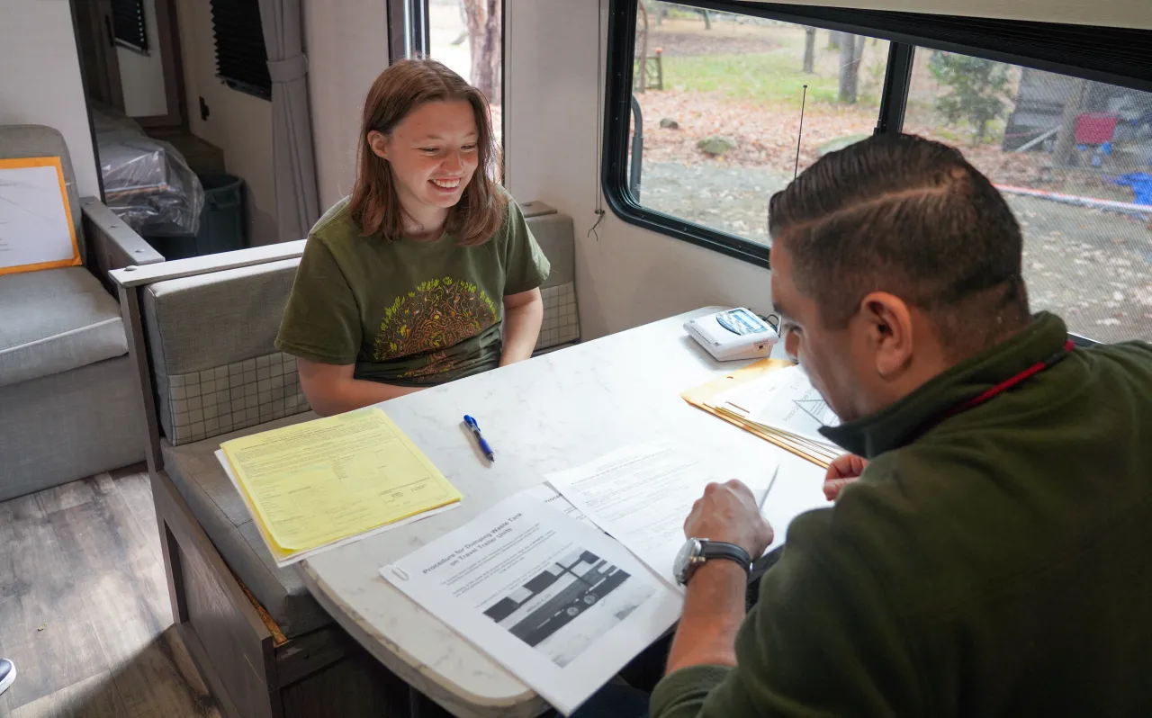 Image: Disaster Survivor Receives FEMA Travel Trailer in North Carolina (005)