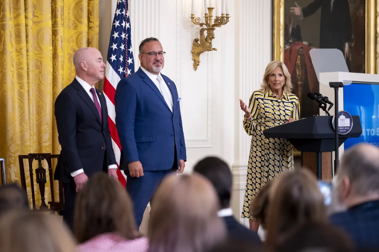 Image: DHS Secretary Alejandro Mayorkas delivers remarks at the White House Summit, Back to School Safely: Cybersecurity for K-12 Schools  (017)