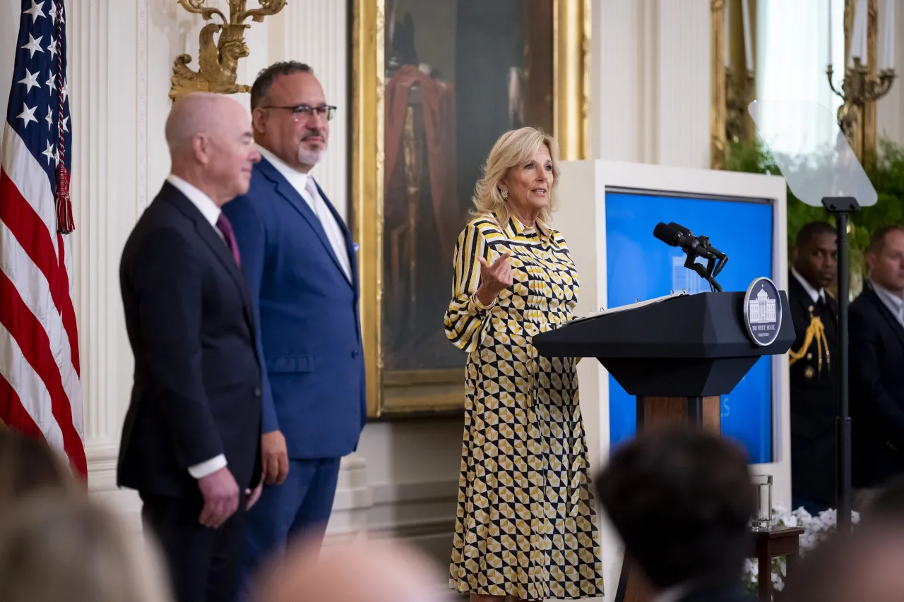 Image: DHS Secretary Alejandro Mayorkas delivers remarks at the White House Summit, Back to School Safely: Cybersecurity for K-12 Schools  (018)