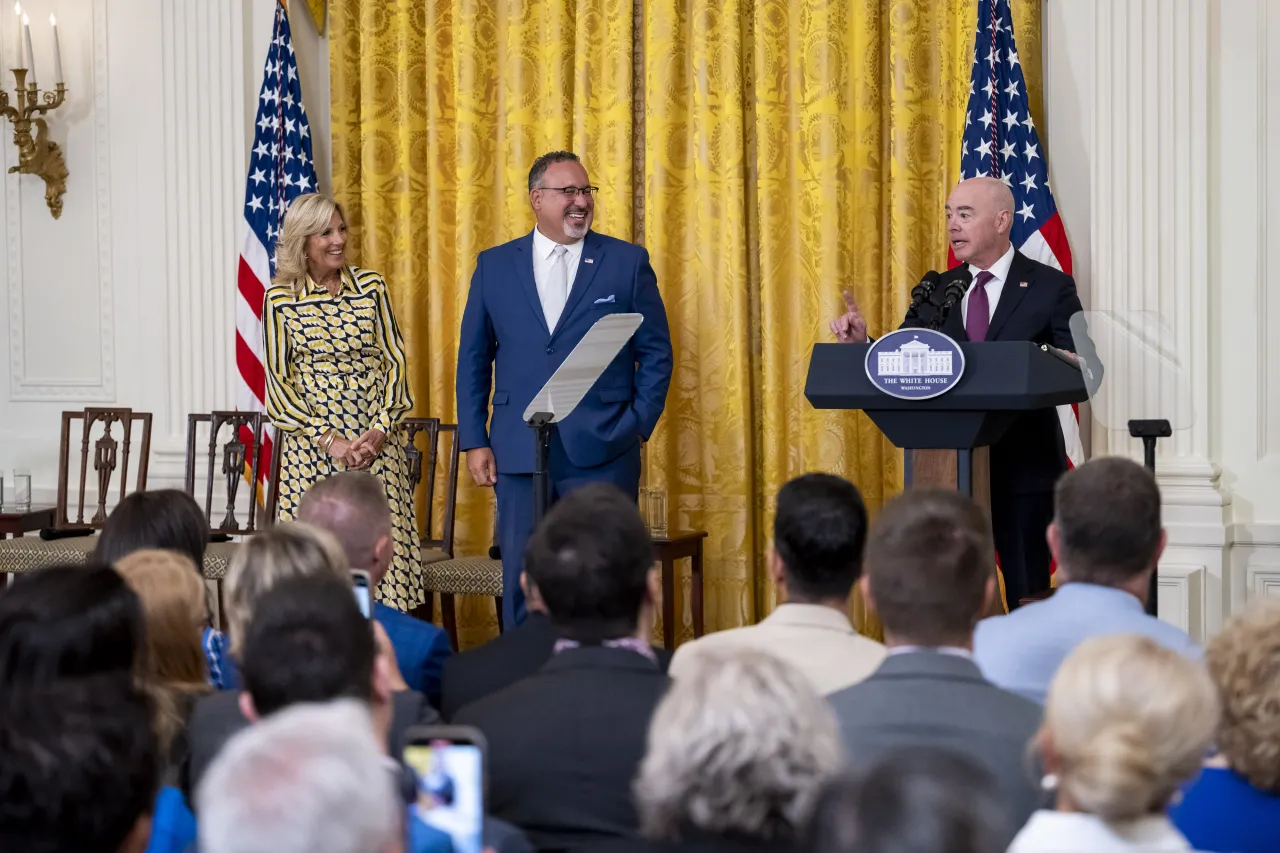 Image: DHS Secretary Alejandro Mayorkas delivers remarks at the White House Summit, Back to School Safely: Cybersecurity for K-12 Schools  (030)