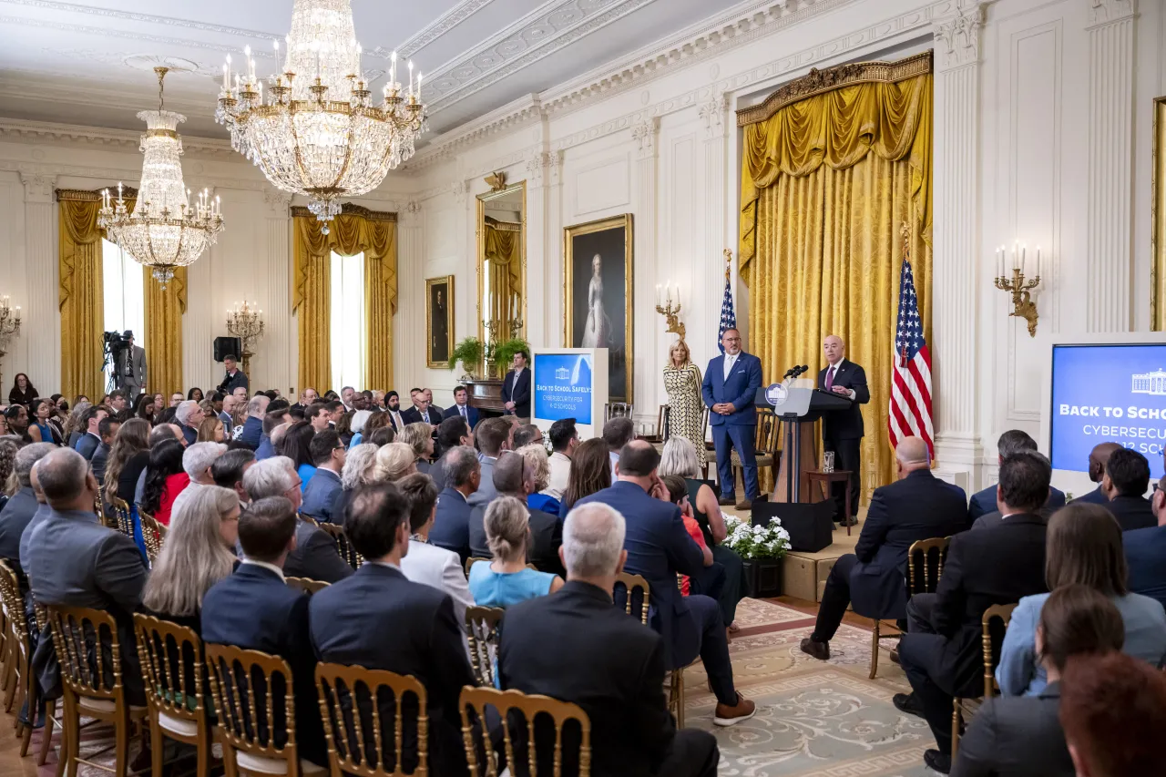 Image: DHS Secretary Alejandro Mayorkas delivers remarks at the White House Summit, Back to School Safely: Cybersecurity for K-12 Schools  (033)