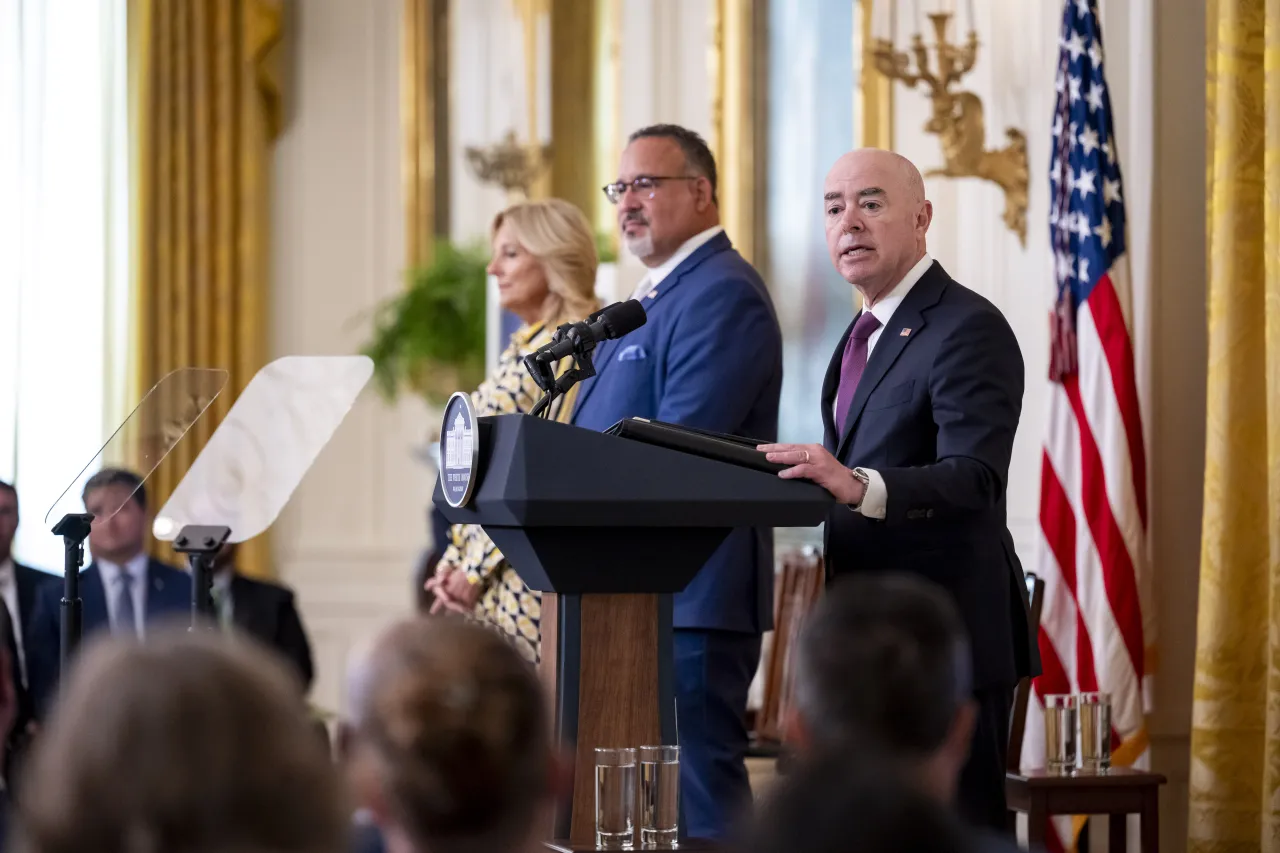 Image: DHS Secretary Alejandro Mayorkas delivers remarks at the White House Summit, Back to School Safely: Cybersecurity for K-12 Schools  (034)