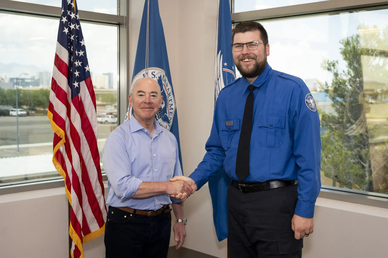 Image: DHS Secretary Alejandro Mayorkas Participates in a TSA West Training Facility Graduation (102)