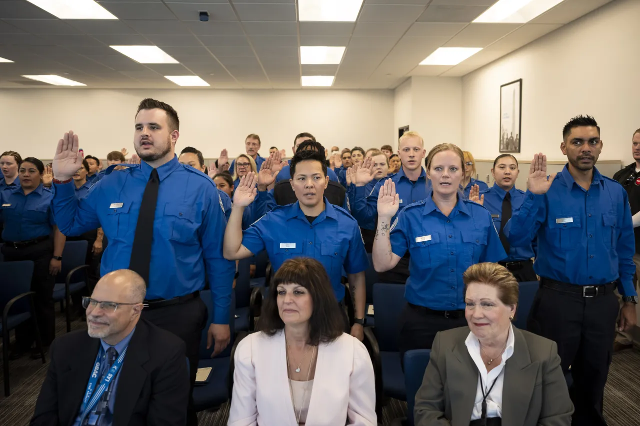 Image: DHS Secretary Alejandro Mayorkas Participates in a TSA West Training Facility Graduation (103)