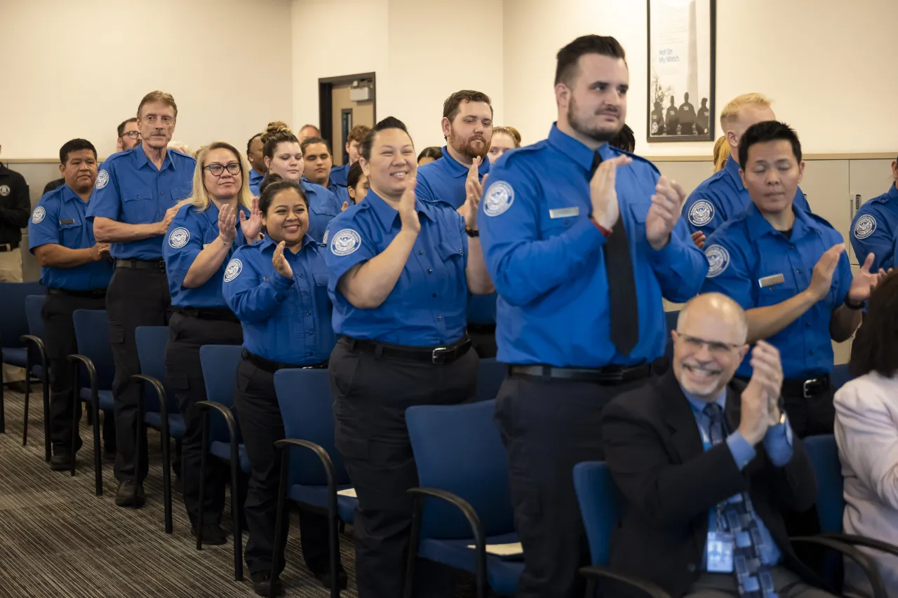 Image: DHS Secretary Alejandro Mayorkas Participates in a TSA West Training Facility Graduation (110)