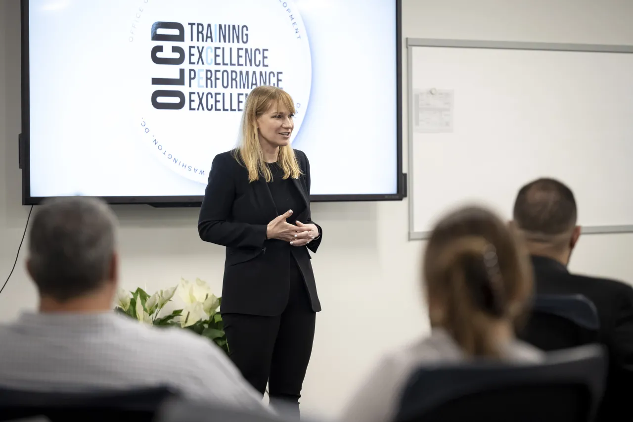 Image: DHS Acting Deputy Secretary Kristie Canegallo Speaks with Students at the HSI Leadership Development Center   (041)