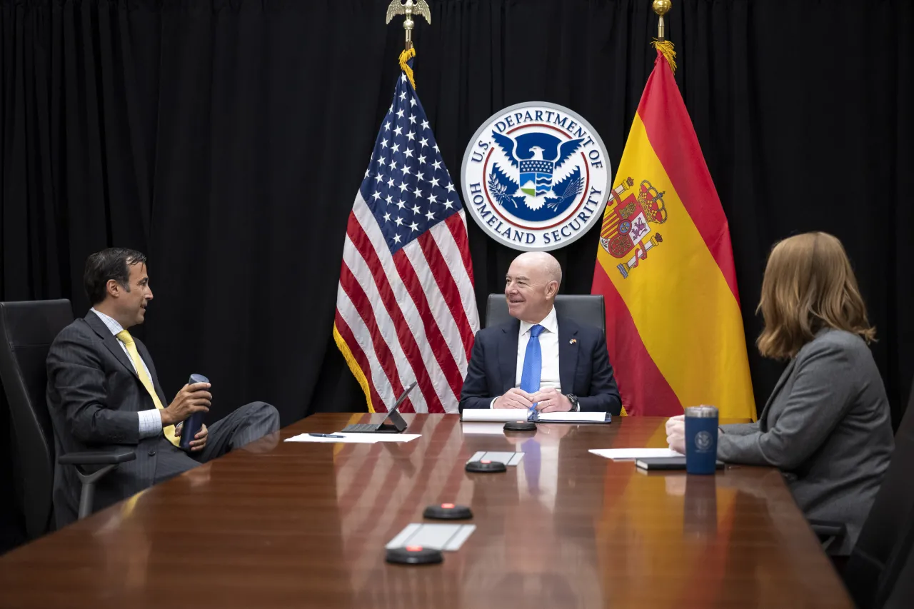 Image: DHS Secretary Alejandro Mayorkas Participates in a Virtual Bilateral Meeting with the Minister of Interior of Spain  (002)