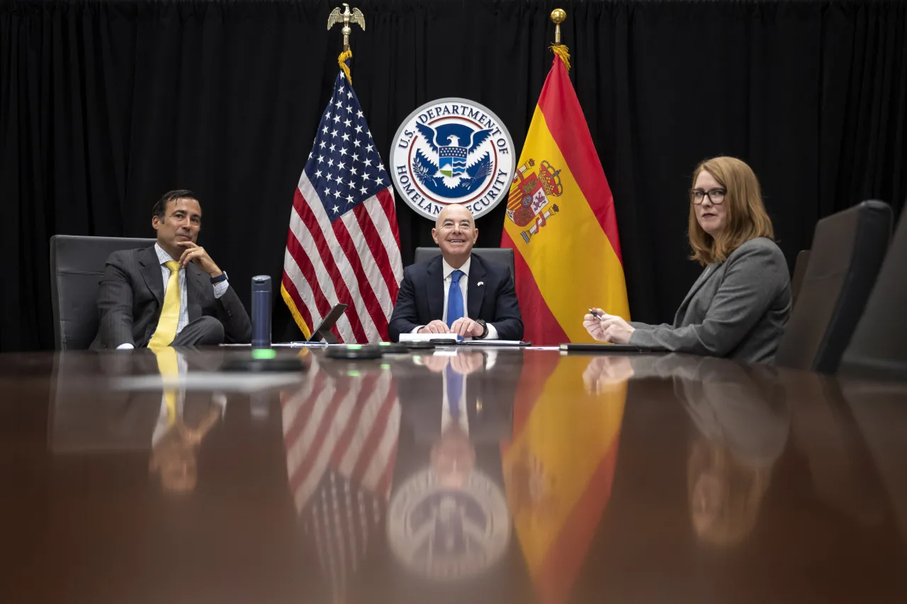 Image: DHS Secretary Alejandro Mayorkas Participates in a Virtual Bilateral Meeting with the Minister of Interior of Spain  (005)