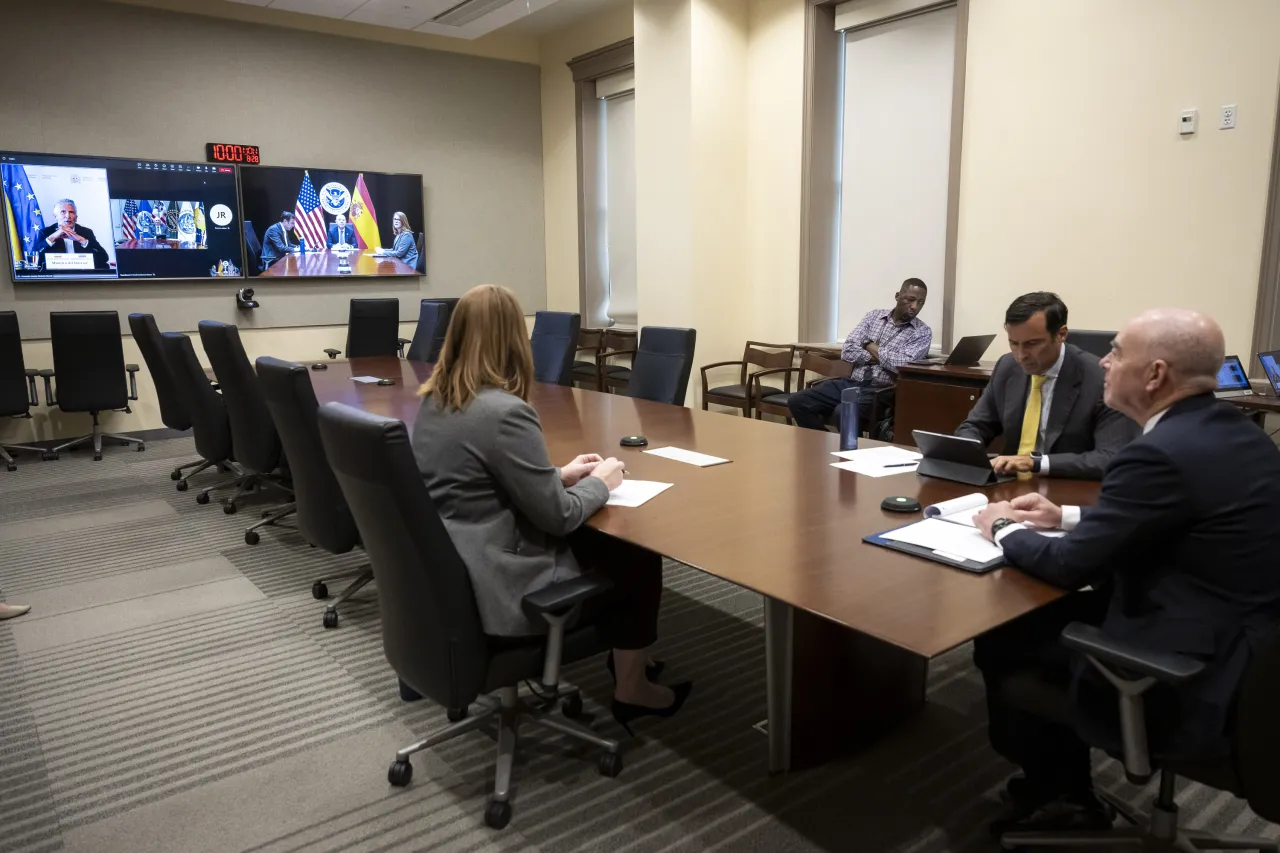 Image: DHS Secretary Alejandro Mayorkas Participates in a Virtual Bilateral Meeting with the Minister of Interior of Spain  (006)