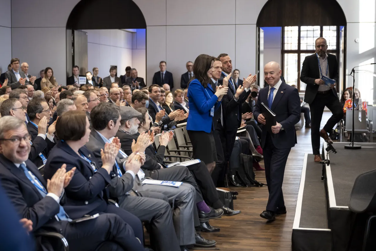 Image: DHS Secretary Alejandro Mayorkas Gives Remarks During the Munich Cyber Security Conference (021)