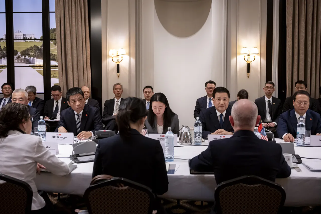 Image: DHS Secretary Alejandro Mayorkas Participates in a Bilateral Meeting with Minister Wang Xiaohong (089)