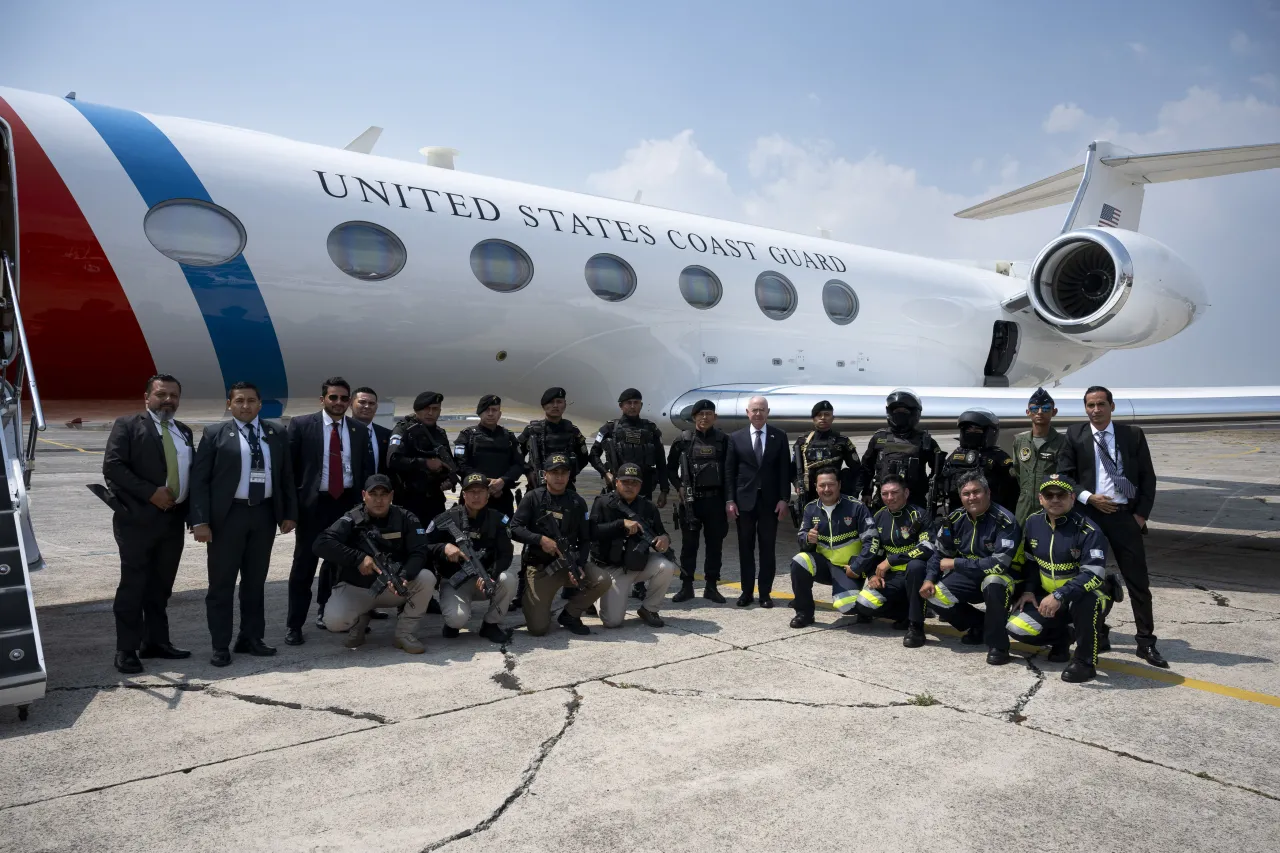 Image: DHS Secretary Alejandro Mayorkas Speaks Poses for a Photo Prior to Departing Guatemala  (085)