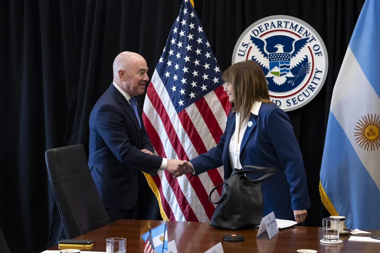 Image: DHS Secretary Alejandro Mayorkas Participates in a Bilateral Meeting with Argentina Minister of Security Patricia Bullrich (001)