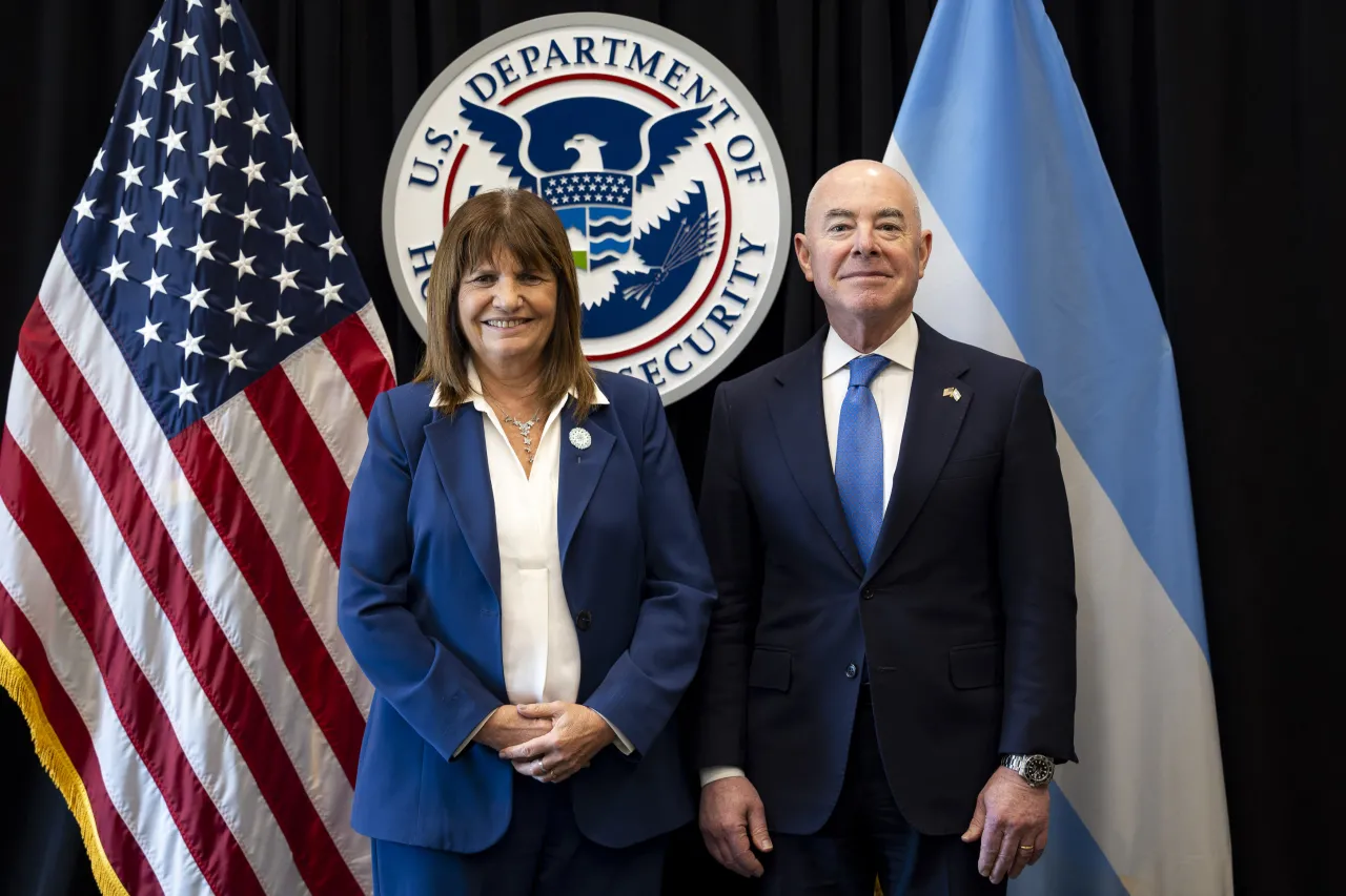 Image: DHS Secretary Alejandro Mayorkas Participates in a Bilateral Meeting with Argentina Minister of Security Patricia Bullrich (017)