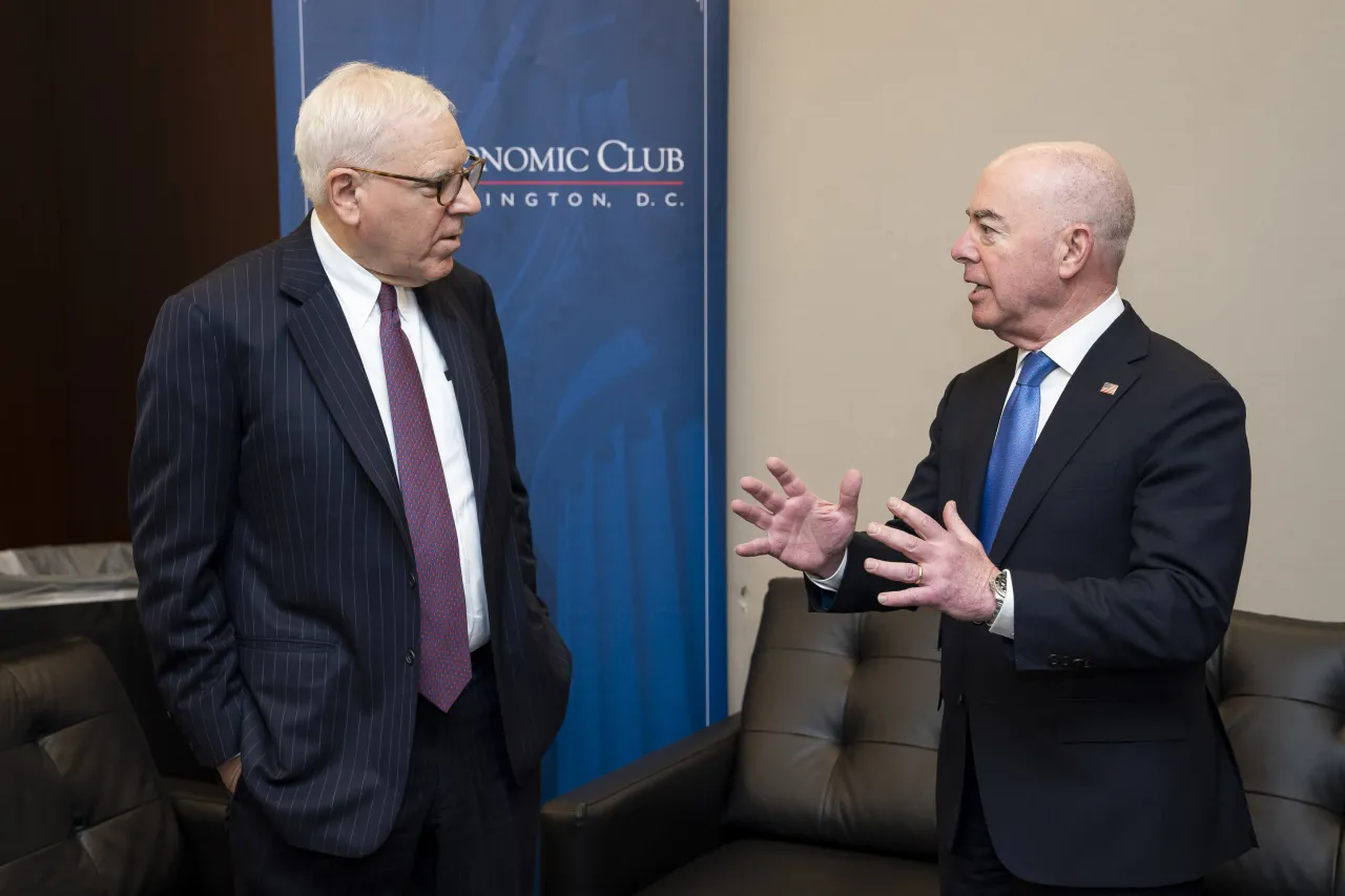 Image: DHS Secretary Alejandro Mayorkas Participates in a Fireside Chat with David Rubenstein  (006)
